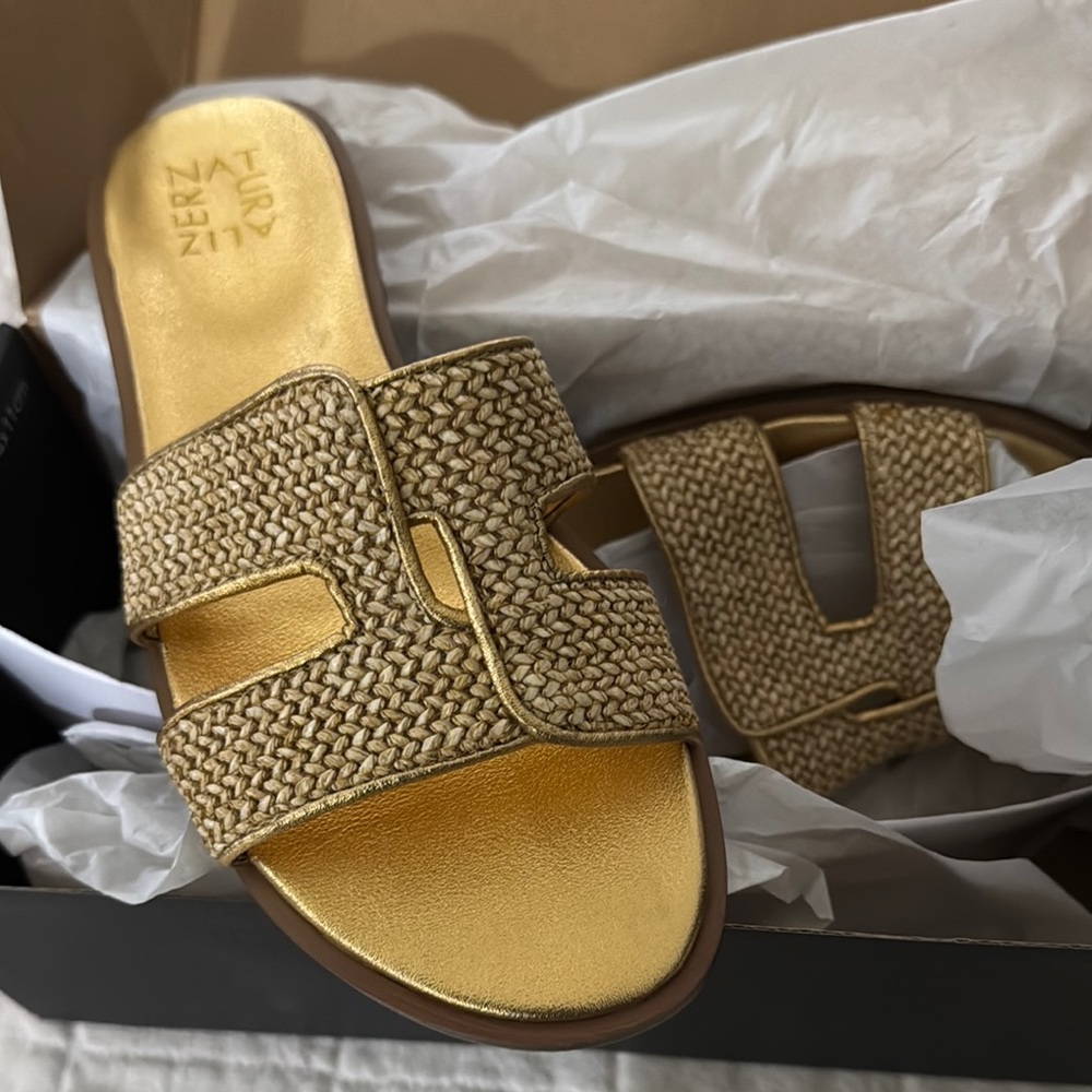 Naturalizer Gold Sandals with Woven Design